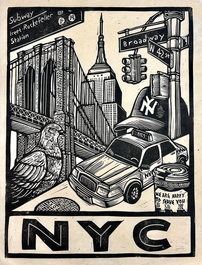 New York City Block Print