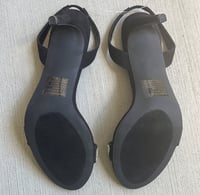 Image 4 of JUSTFAB black sparkly sling back open toe high heels