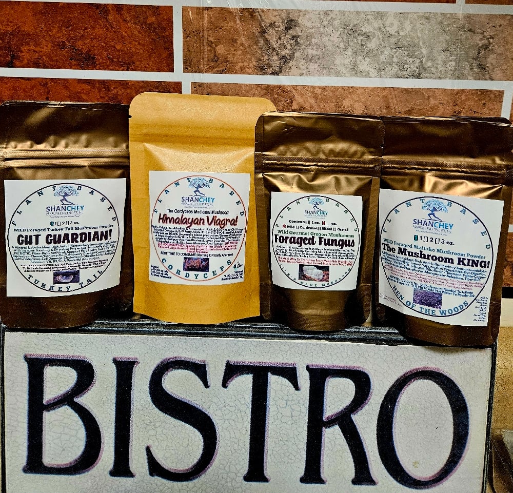 WILD MEDICINAL MUSHROOMS: Lion's Mane-Chaga-Turkey Tail-Maitake-Cordyceps (Himalayan Viagra). DNA.