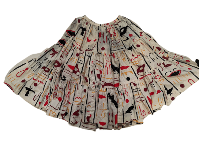 1950s hieroglyphics cotton skirt