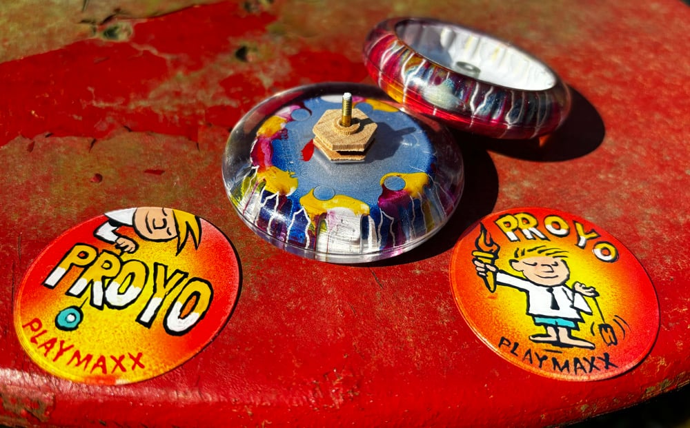 Image of Playmaxx ProYo 1 Wood Axle 1995 Painted Pogs