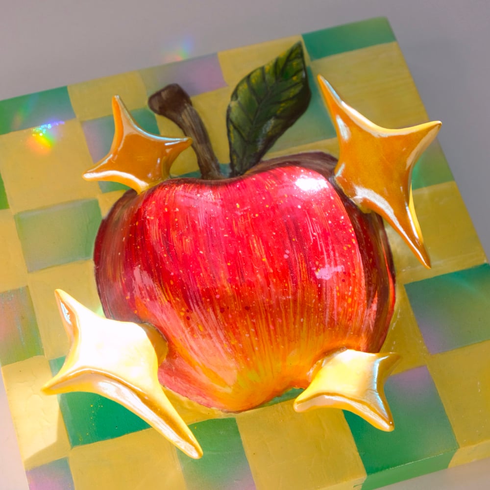Image of 🍎 APPLE ✧ Original 3D Mixed Media Painting