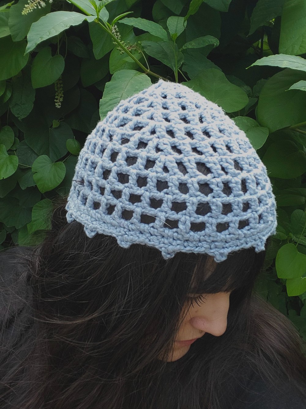 Image of Sky Blue Picot Skullcap