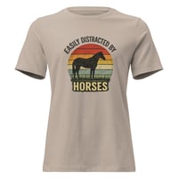 Image 5 of Women's Relaxed T-Shirt, Easily Distracted By Horses Tee