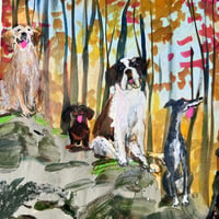 Image 2 of ORIGINAL ARTWORK - Autumn Dogs - 30x30cm