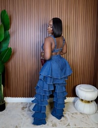 Image 2 of Denim layered pants set 