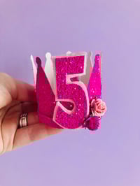 Image 2 of Hot pink glitter crown