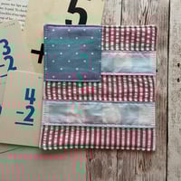 Image 2 of "Red, White, & Blue Flag" Large OR Regular Size Quilted Coaster