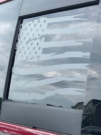 Image 3 of Sliding Window  Distressed American Flag Decal 2009-2024 RAM
