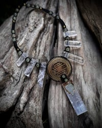 Image 1 of Selenite & Clear Quartz nexklace