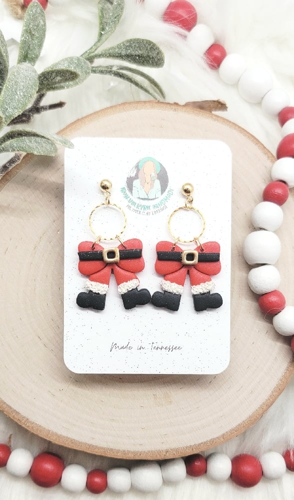 Image of Santa Bow Earrings 