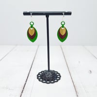 Image 4 of Elemental Mini Triple Layer Scale Earrings