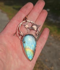 Image 1 of Electroformed THIS IS WHAT SPACE SMELLS LIKE labradorite necklace 01