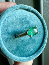 Image 4 of emerald ring with twig band . size 7