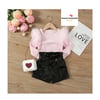 Leather Shorts and Fluffy Arm Top