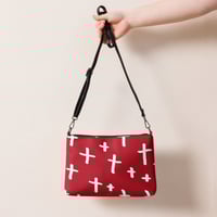 Image 1 of red white cross Crossbody bag