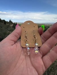 Image 1 of Iridescent Bead Earrings 