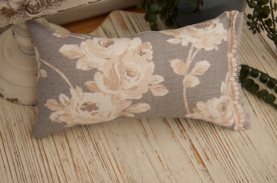 Image of Gray floral pillow