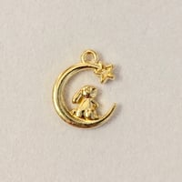 Over the moon bunny charm 