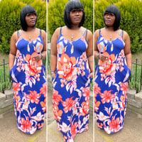 Rose long maxi dress with pockets 