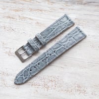 Image 4 of 19mm Crocodile Strap In Denim Light