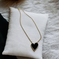 Image 1 of Large black heart necklace 