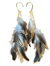 Image 1 of Baddie Plumes Ear Cuff Earrings 