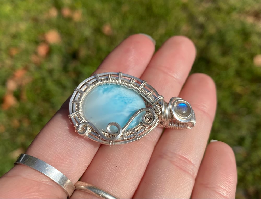 Image of Larimar + Labradorite Pendant