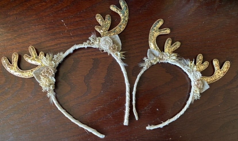 Image of Reindeer hairband - natural band or silk wrapped  