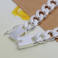 Image 3 of Charm 925 sterling silver design noble pretty 10MM Mens chain Jewelry fashion Geometric Bracelet fac