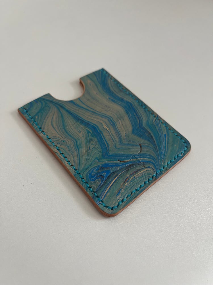 Image of Marbled Cardholder (Blue Swirl)