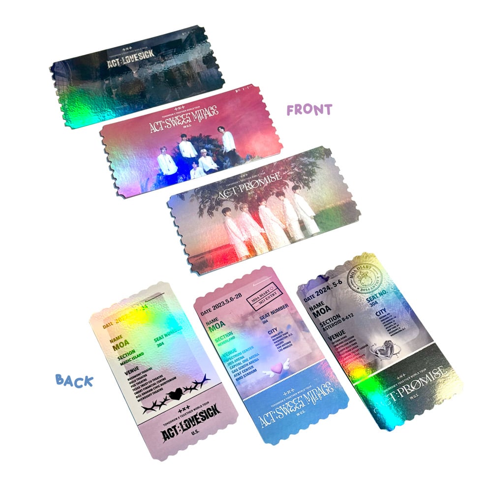 TXT TOURS KEEPSAKE COMMEMORATIVE HOLO TICKET | PRIMARY!