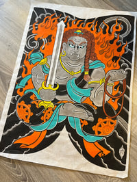 Image 2 of Fudo Myoo original painting 50x70cm
