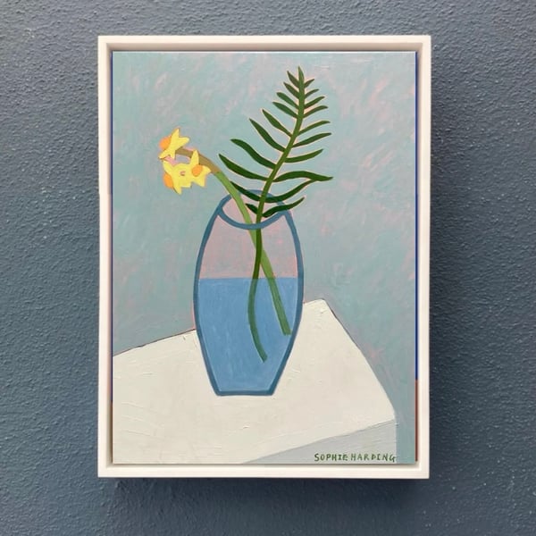 Image of Narcissus and Fern Frond