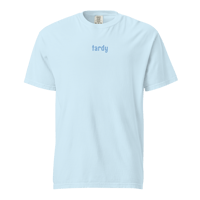Image 1 of "tardy" Unisex Garment-dyed Heavyweight T-shirt