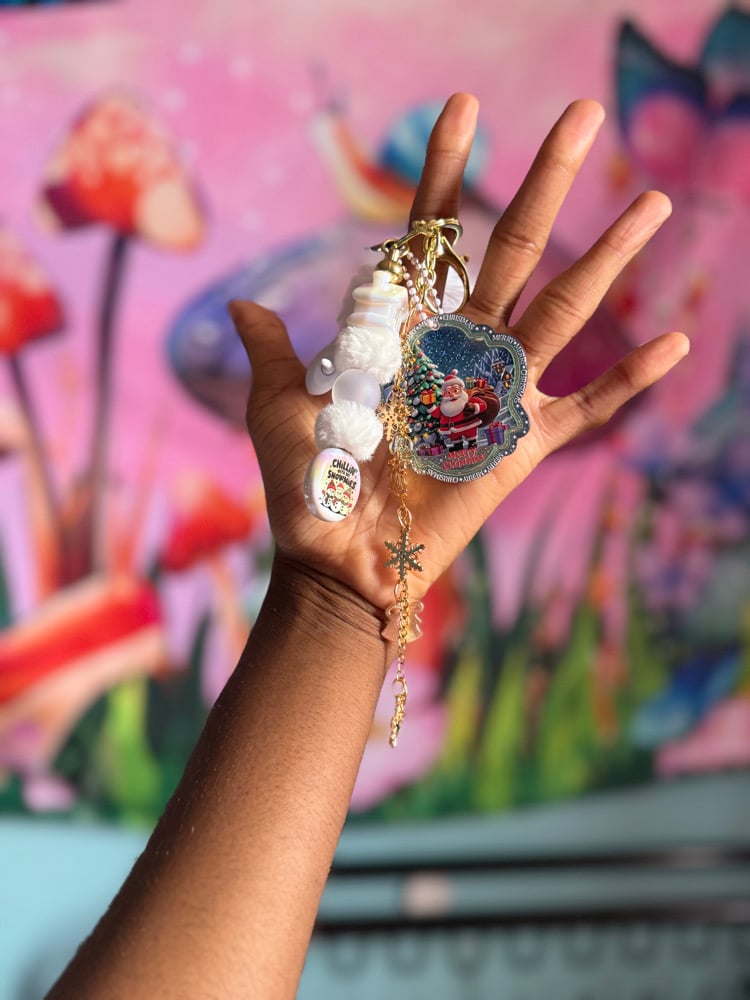 Image of Holiday Beaded Junk Keychains 