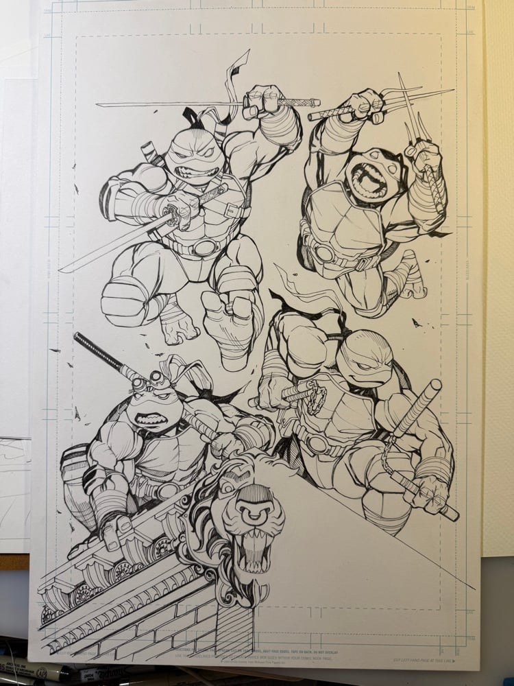 Image of TEENAGE MUTANT NINJA TURTLES #15 cover original art