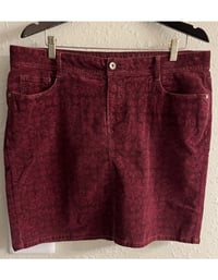 Image 7 of New Sz 12 Corduroy Alyxa Burgundy Skirt #542*13