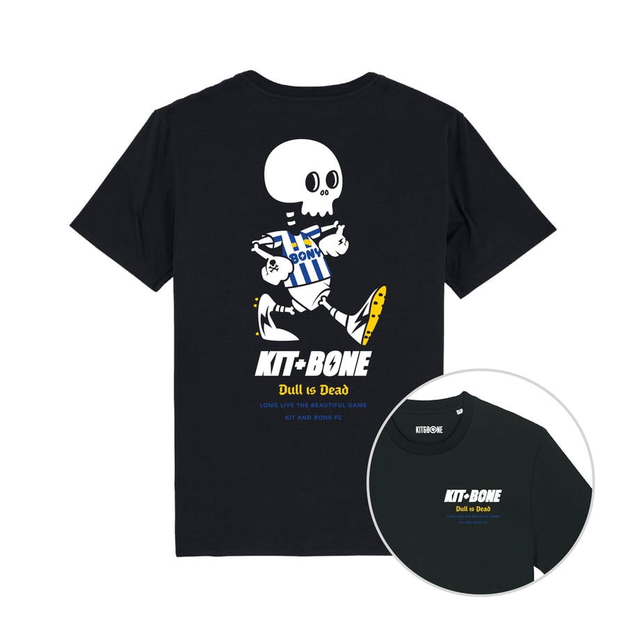 Image of Bony Mascot Tee Blue And White Stripes