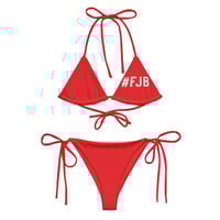 Image 1 of #FJB Red - All-over print recycled string bikini from PatriotsCo.com