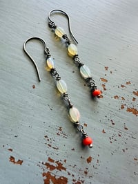Image 9 of ethiopian opal and antique coral earrings