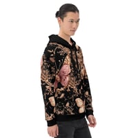 Image 2 of Rose Gold Baroque Inspired Moths and Filigree Unisex Hoodie