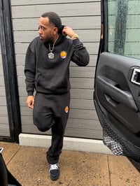 Image 2 of unisex beach club relaxed fit straight leg sweatpant - black