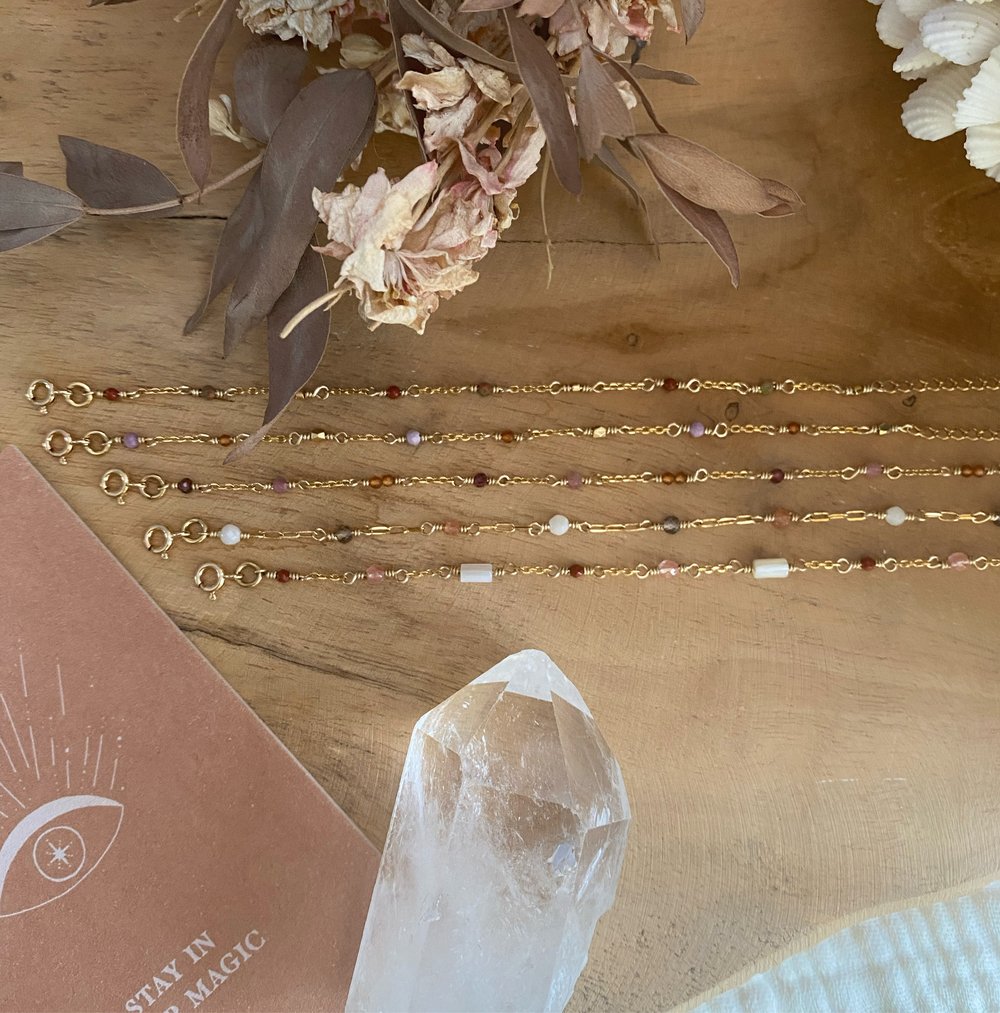 Image of ELZA - Bracelets Pierres - Collection Rose orangés
