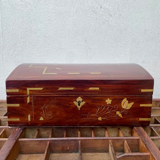 Antique 1930’s Inlaid jewellery box