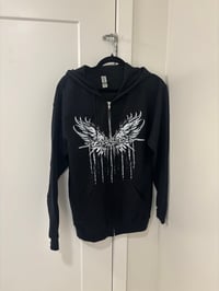 Image 2 of Zeruel Black Zip-Up Hooded Sweatshirt
