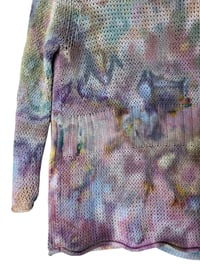 Image 9 of ♻️ UPCYCLED M Sweater Cardigan in Earthy Watercolor Ice Dye