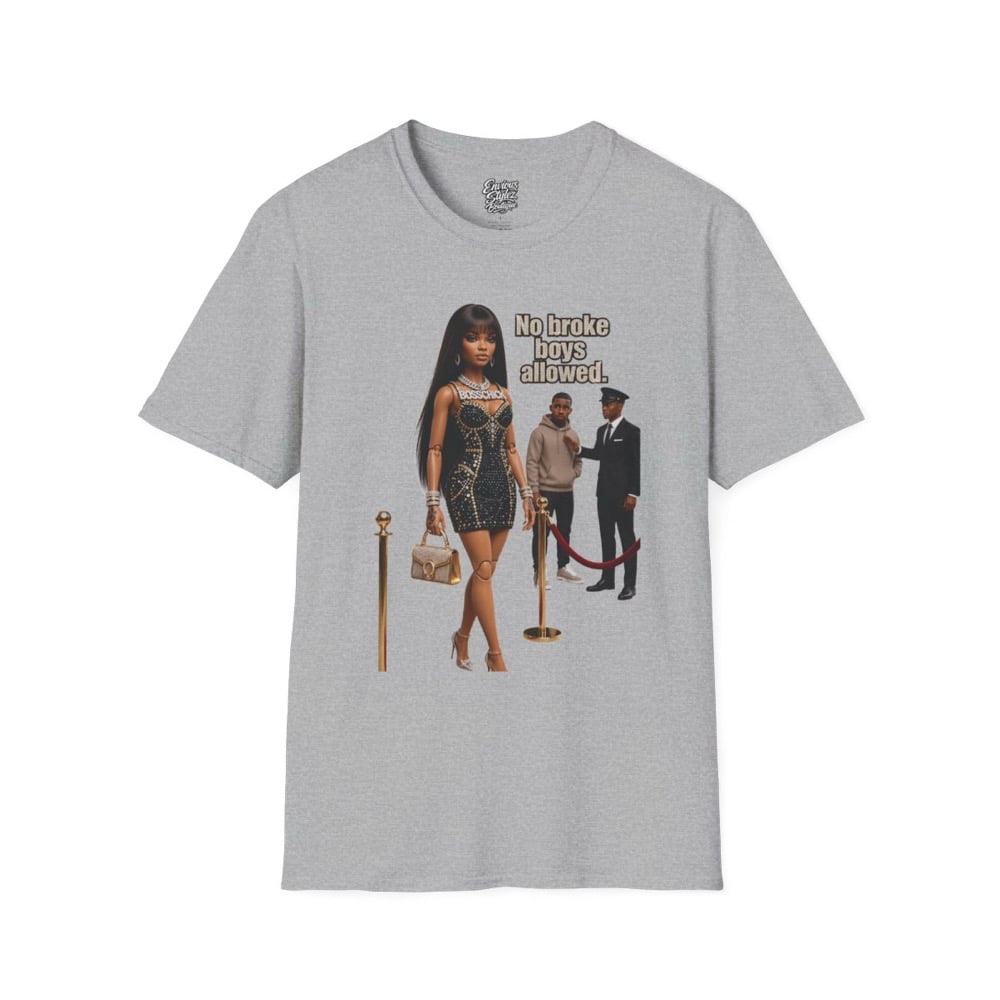 Image of No Broke Boys Allowed T-Shirt — Funny Luxe Night Out Graphic Tee