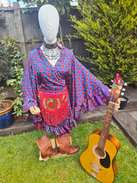 Image 1 of Amara Wrap dress - Blues reds 10-16 uk