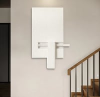 Image 5 of 3D Abstract Geometric Japandi Beige Wall Sculpture Art Decor With Vase Living Room